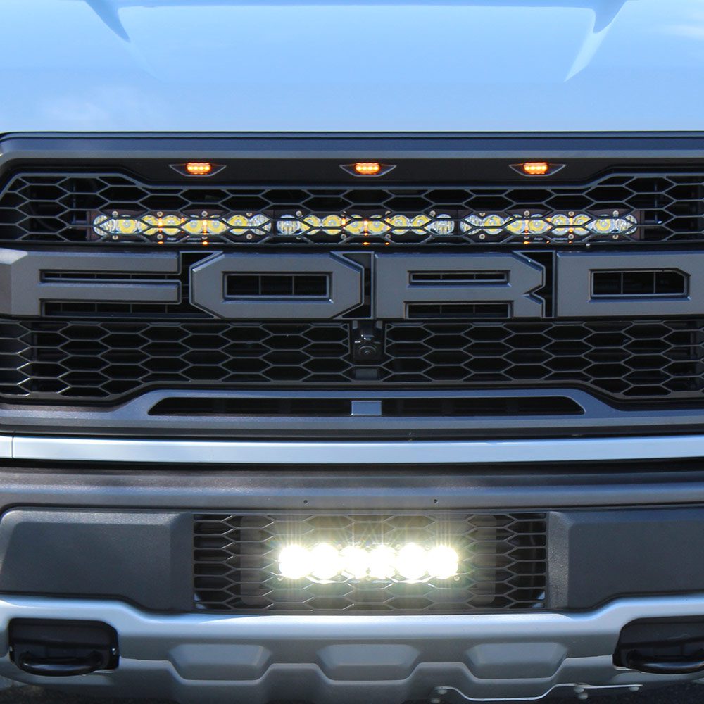 Ford OnX6+ 10 Inch Grille Lower Light Bar Kit Ford 2017-20 F-150, NOTE: Raptor