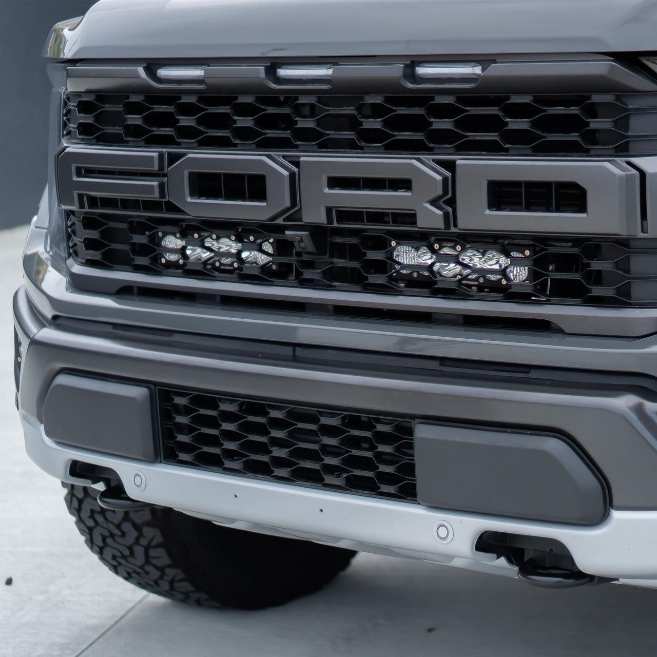 Ford OnX6+ 10 Inch Dual Behind Grille Light Bar Kit Ford 2021-24 F-150, NOTE: Raptor