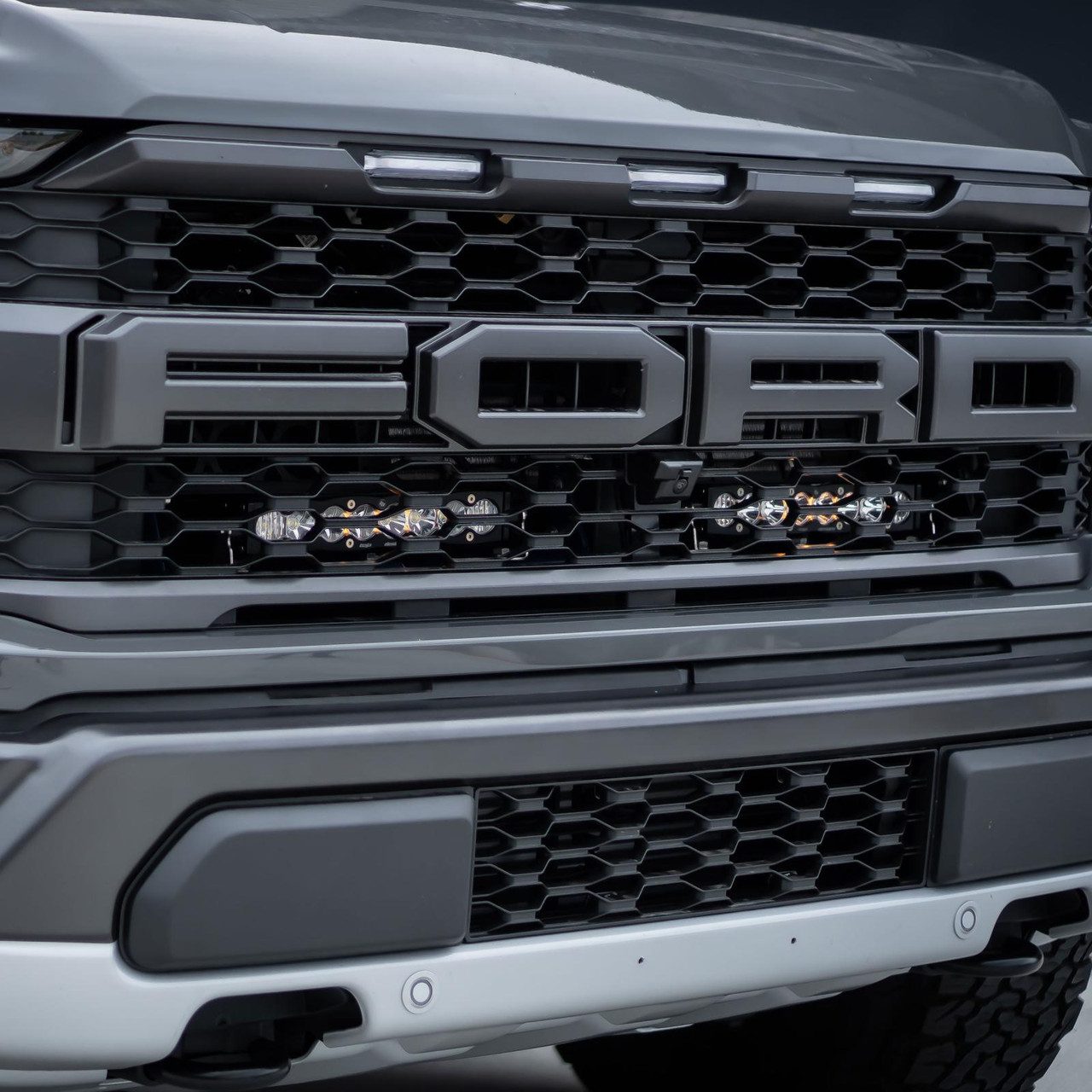 Ford S8 10 Inch Dual Behind Grille Light Bar Kit Ford 2021-23 F-150, NOTE: Raptor